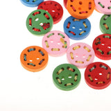 30Pcs Wooden Buttons String Decor for Sewing Scrapbooking Crafts 15mm Round - Aladdin Shoppers
