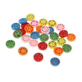 30Pcs Wooden Buttons String Decor for Sewing Scrapbooking Crafts 15mm Round - Aladdin Shoppers