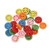 30Pcs Wooden Buttons String Decor for Sewing Scrapbooking Crafts 15mm Round - Aladdin Shoppers