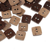 100 Pieces Square Shape Wooden Coconut Shell Buttons 2 Holes for DIY Sewing Crafts - Aladdin Shoppers