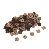 100 Pieces Square Shape Wooden Coconut Shell Buttons 2 Holes for DIY Sewing Crafts - Aladdin Shoppers