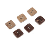 100 Pieces Square Shape Wooden Coconut Shell Buttons 2 Holes for DIY Sewing Crafts - Aladdin Shoppers