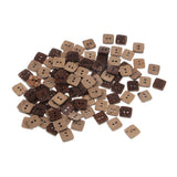 100 Pieces Square Shape Wooden Coconut Shell Buttons 2 Holes for DIY Sewing Crafts - Aladdin Shoppers