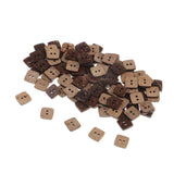 100 Pieces Square Shape Wooden Coconut Shell Buttons 2 Holes for DIY Sewing Crafts - Aladdin Shoppers