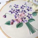 3D Pansy Flower Stumpwork Crafts DIY Embroidery Starter Kit with Cross Stitch Tools For Beginners Sewing - Aladdin Shoppers