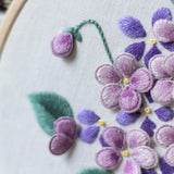 3D Pansy Flower Stumpwork Crafts DIY Embroidery Starter Kit with Cross Stitch Tools For Beginners Sewing - Aladdin Shoppers
