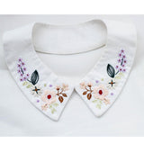 Handmade Collar Embroidery Starter Kit with Flower Pattern Including Embroidery Cloth, Threads and Needles for Beginners - Aladdin Shoppers