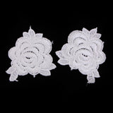 5pcs Elegant Lace Rose Flower DIY Sew Stickers Embroidery Patches Cloth Repair The Hole Stick White Flower - Aladdin Shoppers