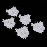 5pcs Elegant Lace Rose Flower DIY Sew Stickers Embroidery Patches Cloth Repair The Hole Stick White Flower - Aladdin Shoppers