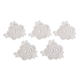 5pcs Elegant Lace Rose Flower DIY Sew Stickers Embroidery Patches Cloth Repair The Hole Stick White Flower - Aladdin Shoppers