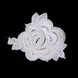 5pcs Elegant Lace Rose Flower DIY Sew Stickers Embroidery Patches Cloth Repair The Hole Stick White Flower - Aladdin Shoppers
