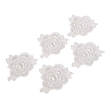 5pcs Elegant Lace Rose Flower DIY Sew Stickers Embroidery Patches Cloth Repair The Hole Stick White Flower - Aladdin Shoppers