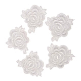 5pcs Elegant Lace Rose Flower DIY Sew Stickers Embroidery Patches Cloth Repair The Hole Stick White Flower - Aladdin Shoppers