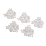 5pcs Elegant Lace Rose Flower DIY Sew Stickers Embroidery Patches Cloth Repair The Hole Stick White Flower - Aladdin Shoppers