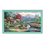 Stamped Cross Stitch Kits Patterns Embroidery Kit - Farm Scene, 14 Counted 54x33cm