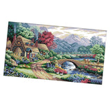 Stamped Cross Stitch Kits Patterns Embroidery Kit - Farm Scene, 14 Counted 54x33cm