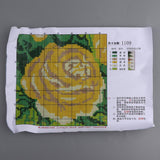 Yellow Rose Latch Hook Kit for DIY Pillow Cover Sofa Cushion Cover 40x40cm