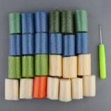 Green Flower Latch Hook Kit for DIY Pillow Cover Sofa Cushion Cover 40x40cm