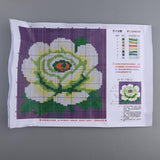 Green Flower Latch Hook Kit for DIY Pillow Cover Sofa Cushion Cover 40x40cm