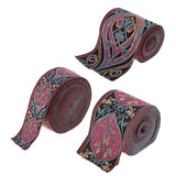Maxbell 2 Pieces 5 Meters Jacquard Trim Sew Ribbon Fabric Ribbons for Sewing