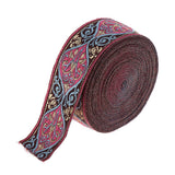 Maxbell 2 Pieces 5 Meters Jacquard Trim Sew Ribbon Fabric Ribbons for Sewing