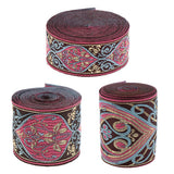 Maxbell 2 Pieces 5 Meters Jacquard Trim Sew Ribbon Fabric Ribbons for Sewing