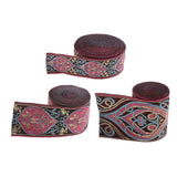 Maxbell 2 Pieces 5 Meters Jacquard Trim Sew Ribbon Fabric Ribbons for Sewing