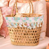 Maxbell 3 Yards Ethnic Style Ball Fringed Lace Jacquard Ribbon with Pompom Ball Trim