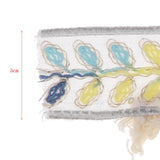 Maxbell 3 Yards Ethnic Style Ball Fringed Lace Jacquard Ribbon with Pompom Ball Trim