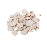 Maxbell 200Pieces Natural Hexagonal Unfinished Wood Chip Embellishment for DIY Craft
