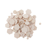 Maxbell 200Pieces Natural Hexagonal Unfinished Wood Chip Embellishment for DIY Craft
