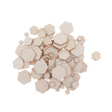 Maxbell 200Pieces Natural Hexagonal Unfinished Wood Chip Embellishment for DIY Craft