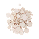 Maxbell 200Pieces Natural Hexagonal Unfinished Wood Chip Embellishment for DIY Craft