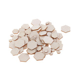 Maxbell 200Pieces Natural Hexagonal Unfinished Wood Chip Embellishment for DIY Craft