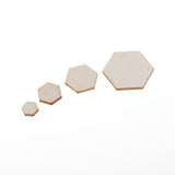 Maxbell 200Pieces Natural Hexagonal Unfinished Wood Chip Embellishment for DIY Craft
