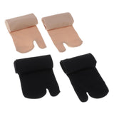 Maxbell 4 Pairs Flip Flop Socks Split 2 Toe Socks Sandals Ninja Slipper Nude Black