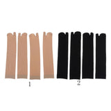 Maxbell 4 Pairs Flip Flop Socks Split 2 Toe Socks Sandals Ninja Slipper Nude Black