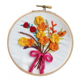 Maxbell 3 Sets Embroidery Starter Kit with Flower Pattern DIY Cross Stitch Crafts