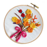 Maxbell 3 Sets Embroidery Starter Kit with Flower Pattern DIY Cross Stitch Crafts