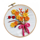 Maxbell 3 Sets Embroidery Starter Kit with Flower Pattern DIY Cross Stitch Crafts