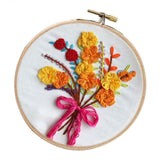 Maxbell 3 Sets Embroidery Starter Kit with Flower Pattern DIY Cross Stitch Crafts