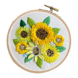 Maxbell 3 Sets Embroidery Starter Kit with Flower Pattern DIY Cross Stitch Crafts