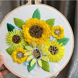 Maxbell 3 Sets Embroidery Starter Kit with Flower Pattern DIY Cross Stitch Crafts