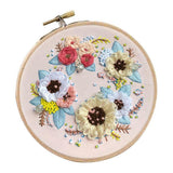 Maxbell 2 Sets Embroidery Starter Kit with Flower Pattern DIY Cross Stitch Crafts