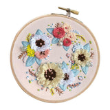 Maxbell 3 Sets Embroidery Starter Kit with Flower Pattern DIY Cross Stitch Crafts