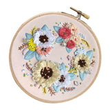 Maxbell 2 Sets Embroidery Starter Kit with Flower Pattern DIY Cross Stitch Crafts