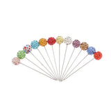 Maxbell 24 Pcs Multicolor Rhinestone Dressmaker Pins DIY Sewing Quilting Accessories