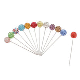 Maxbell 24 Pcs Multicolor Rhinestone Dressmaker Pins DIY Sewing Quilting Accessories