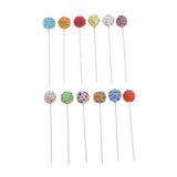 Maxbell 24 Pcs Multicolor Rhinestone Dressmaker Pins DIY Sewing Quilting Accessories