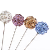 Maxbell 24 Pcs Multicolor Rhinestone Dressmaker Pins DIY Sewing Quilting Accessories